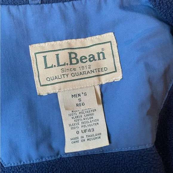 L.L.Bean Bomber Jacket-Blue-generous Size S - Picture 3 of 7